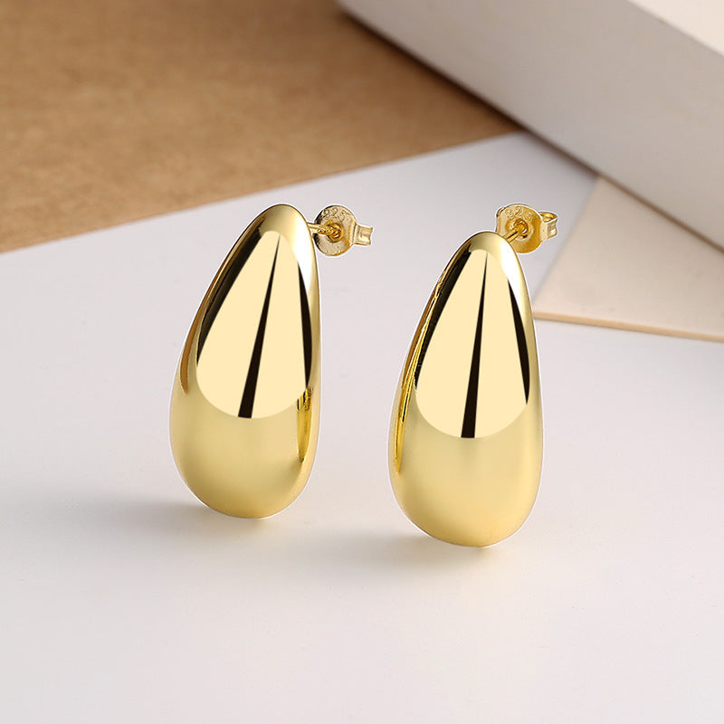 16K Gold Plated Water Drop Earrings – Simple & Elegant