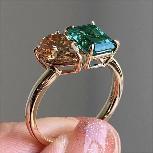 Minimalist Double Stone Zircon Ring