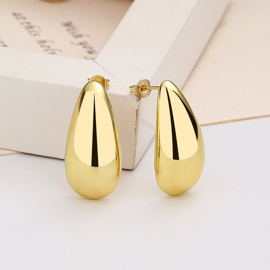 16K Gold Plated Water Drop Earrings – Simple & Elegant