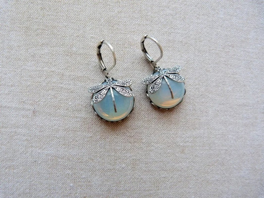 Boho Chakra Blue Moonstone Earrings – Ethnic Drop Design