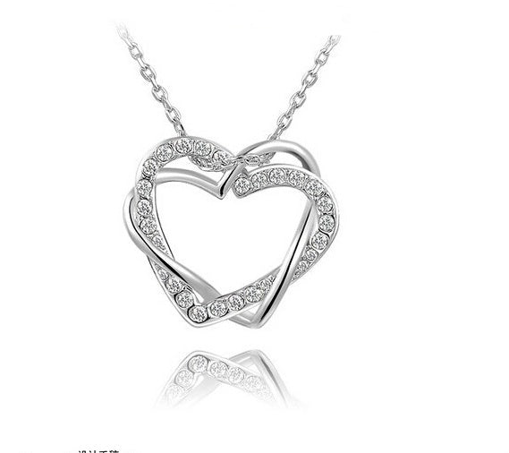 Double Diamond Heart Jewelry Set