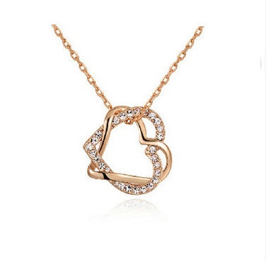Double Diamond Heart Jewelry Set