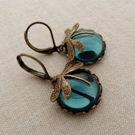 Boho Chakra Blue Moonstone Earrings – Ethnic Drop Design
