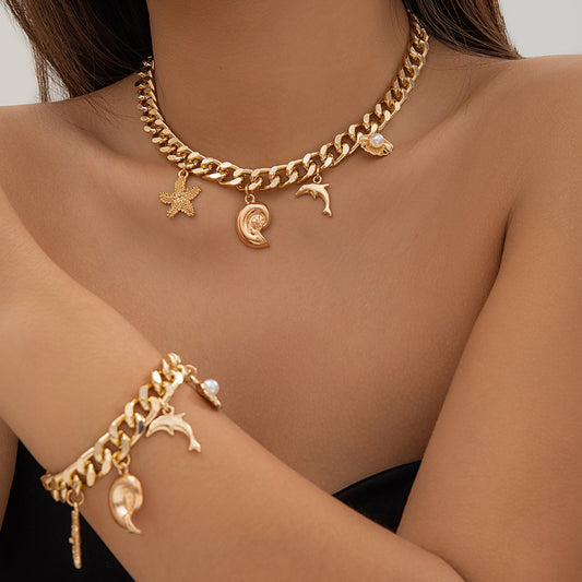 Trendy Boho Choker & Bracelet Set