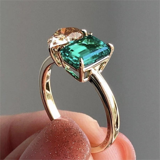 Minimalist Double Stone Zircon Ring